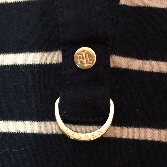 RALPH LAUREN long sleeve Top . Black/Cream - Picture 5 of 10